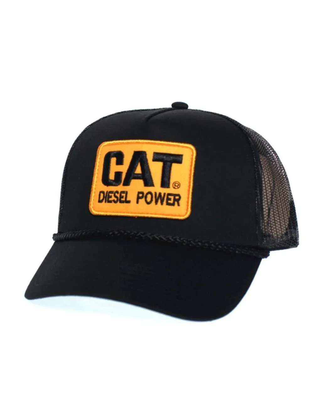 Retro Diesel Power Yellow Patch Foam Trucker Hat Black Rope Snapback Cap New